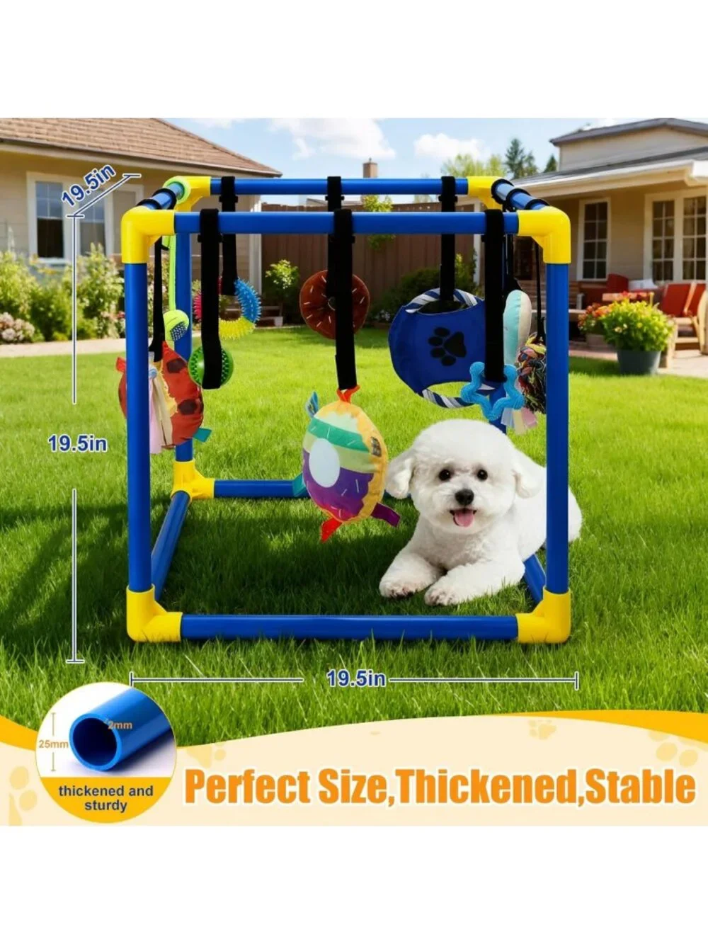 Interactive Puppy Play Gym with 12 Toys, Removable Dog Enrichment Center for